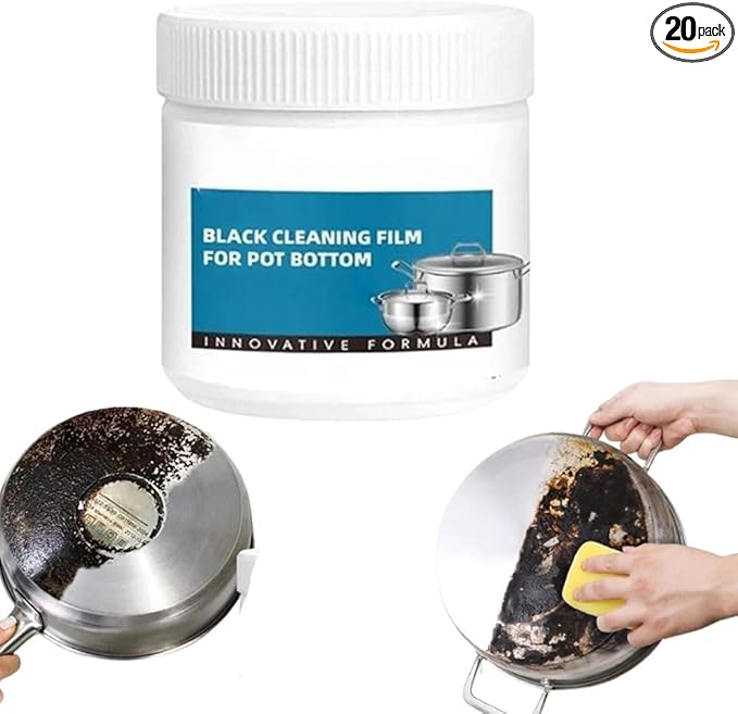 9.17oz Powerful Burnt Residue Remover Paste For Cookware Black Cleaning Film ForPot Bottom Stainless SteelBurnt Pot Cleaner Burnt GreaseRemoverFor Cast Iron Pots (1SET)