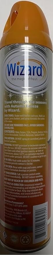 Wizard The Magic of Fresh | Odor Neutralizer &amp Air Freshener - 10 Oz. Autumn breeze (Pack of 6) (Packaging May Vary)