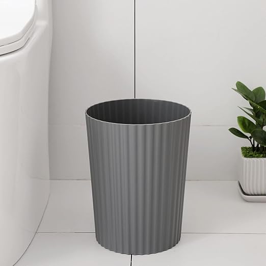 JiatuA Small Trash Can Plastic Wastebasket Garbage Container Bin for Bathroom Kitchen Under Sink Bedroom Home Office College Dorm White &amp Dark Grey