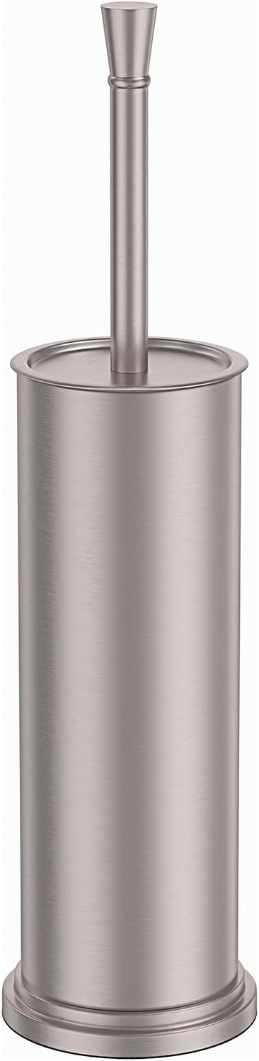 Toilet Brush and Holder Set：304 Stainless Steel Heavy Duty Toilet Bowl BrushRemovable Inner Bowl and Splash ProtectionBathroom Toilet Brush-Dense Bristles for Through Cleaning