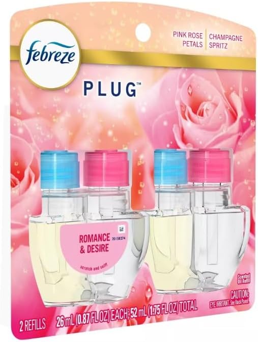 Generic F.e.b.r.e.z.e Odor-Fighting Fade Defy Plug Air Freshener (2) of 0.87 fl oz Refills-Limited Edition (Romance &amp Desire) Clear
