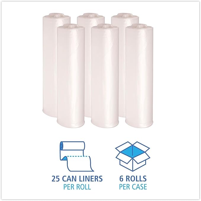 22 Micron Equivalent High-Density Can Liner in Clear