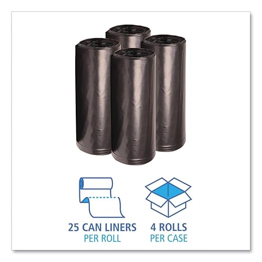 Boardwalk 523 Super Extra-Heavy Repro Can Liner 38x58 1.6 Mil 60gal Blk 10 Bags per Roll (Case of 10 Rolls)