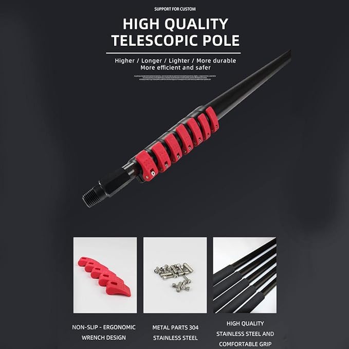 Telescopic Window Cleaner Water Wash Brush Kit(3.6M-10.8M) Window and Solar Panel Cleaning System W/Brush &amp Telescopic Pole Windows Cleaning Washing Tool3.6 M/11.8 Ft