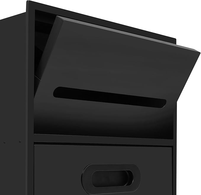 Hidden Recessed Trash Can with Toilet Paper Holder 1.59 Gallon 304 Stainless Steel Wall Mounted Bathroom Bin Space Saving Toilet Tissue Dispenser &amp Garbage Can Combo (Black)
