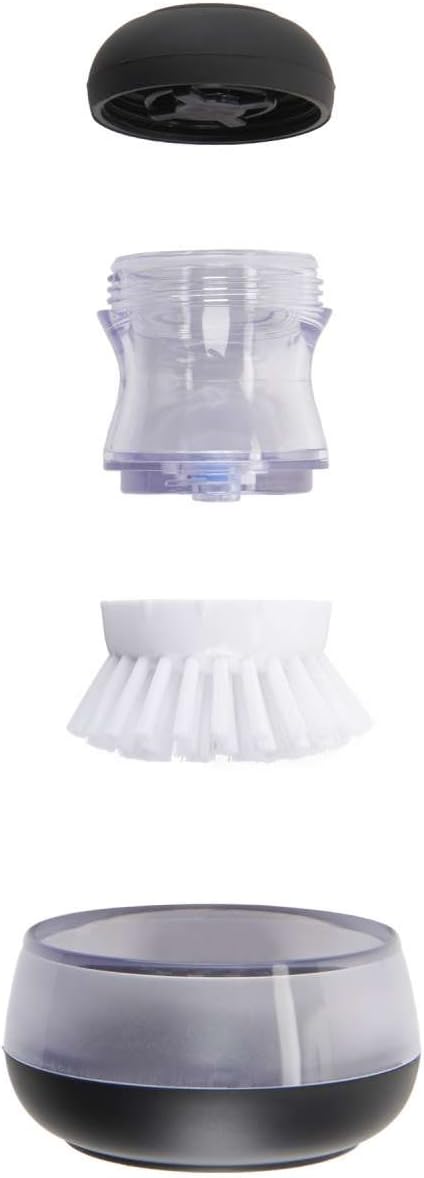 OXO Good Grips 2 Pack Palm Brush Storage Set with Soap Dispensing Nylon Bristles Black Holder