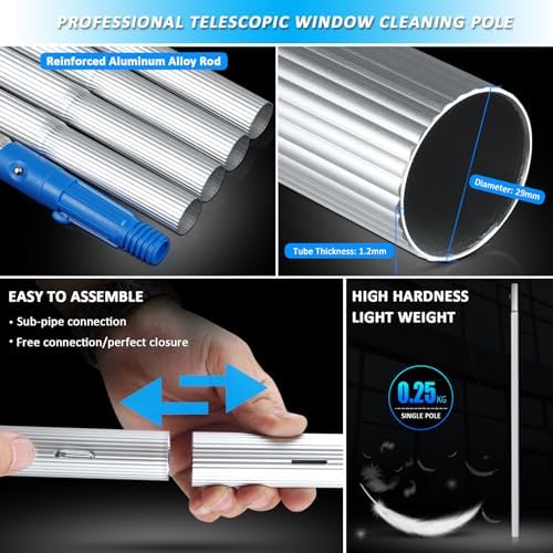 Telescopic Pole Kit Cleaning BrushTelescopic Window Cleaner kit with Adjustable Brush Head 3-12m Extendable Window Cleaning Pole Water Fed Telescopic Brush Solar Panel Washing Equipment Cle
