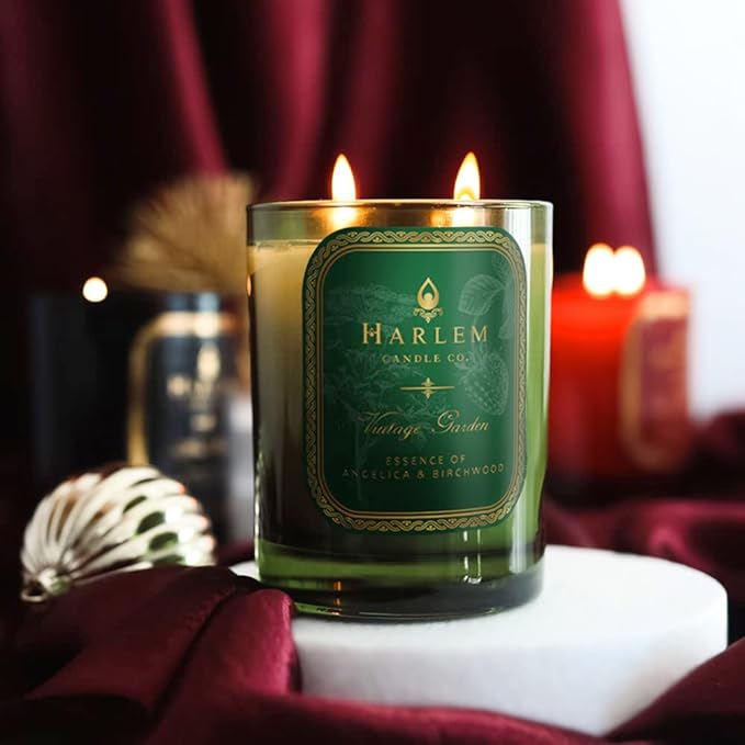 HARLEM CANDLE CO. Vintage Garden - Luxury Scented Soy Candle 11 oz - 80-Hour Burn Time | Wild Berry Rose Absinthe Angelica Strawberry Musk Birchwood | Scented Candles for Home