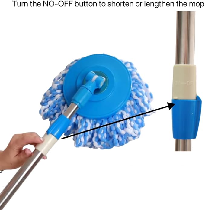 Spin Mop Replacement Handle 360 Degrees Rotating Telescopic Replacement Handle Cleaning Tool Accessories Enhanced Thickened Version BlueSpin Mop Pole Handle Replacement