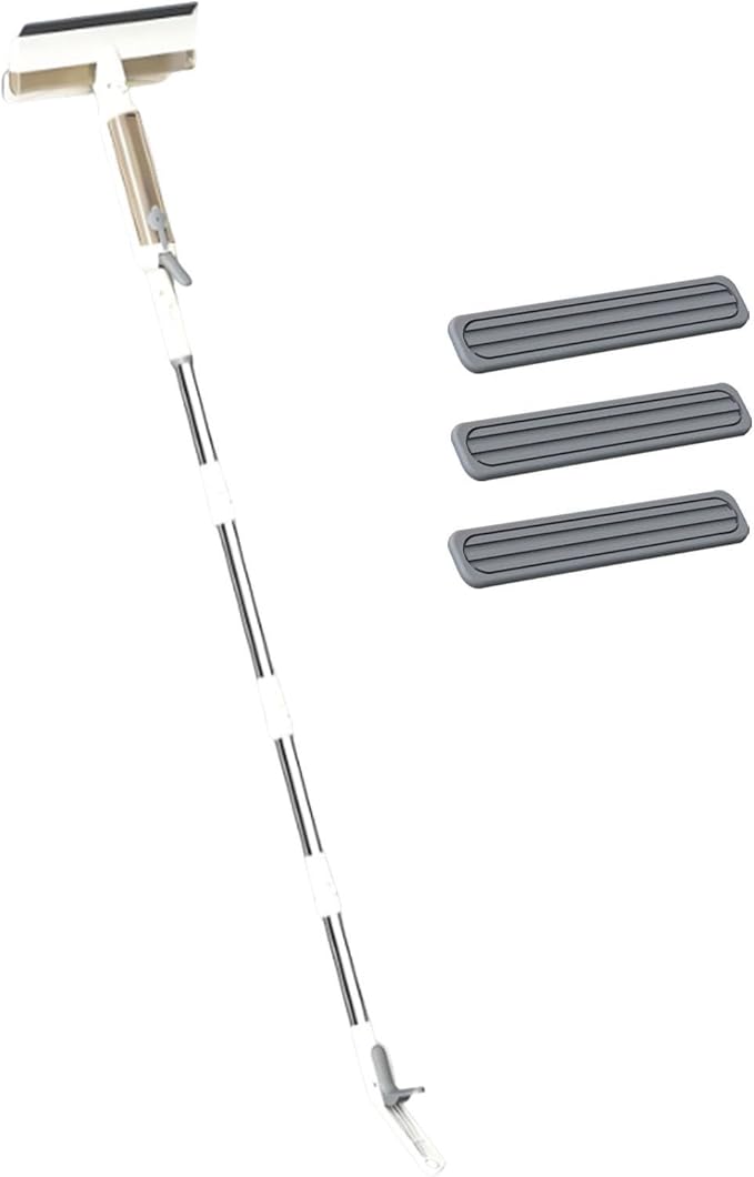 Double Side Mist Retractable Window Cleaner Glass Clean Scrapers Effortless with Hook 3 in 1 for Bathroom Kitchen Wall Mirror 3 Cotton Tips