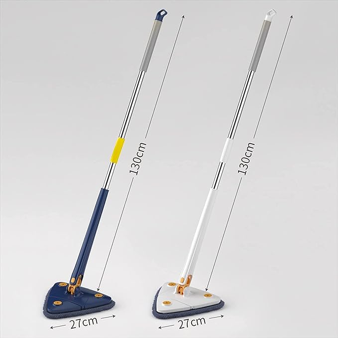 360°Rotating Adjustable Cleaning Mop Triangle Cleaning Mop with Automatic Water Squeezing Telescopic Rotating for Walls Windows (A) 1PCS 12027(P)