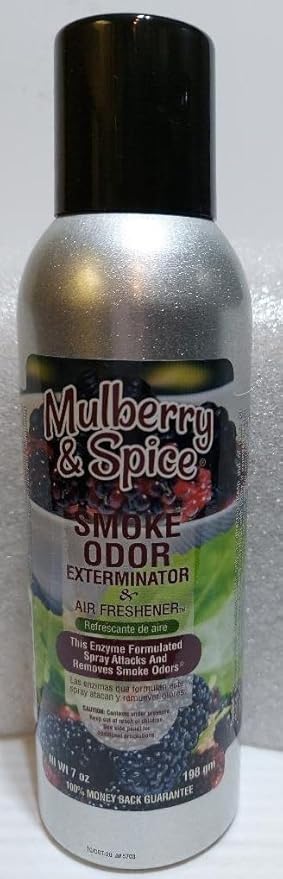 Smoke Odor Exterminator 198 gm/ 7 oz Large Spray Assorted Sandalwood Set of Four Cans. Includes Sandalwood Pumpkin Spice Nag Champa &amp Mulberry Spice.