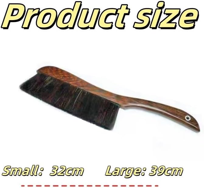 Horse Hair BrushWood Handle Soft Brush DusterHand Broom Dusting BrushBrush for Counter Bed Bench FireplaceFurniture Drafting Patio Fireplace ﻿ ﻿(Small)