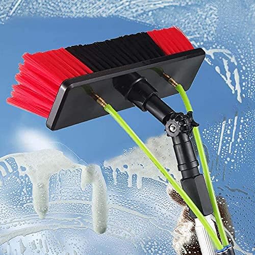 Glass Cleaning Brush Home Water Fed Telescopic Pole Kit Solar Panel Brush Rotating for Photovoltaic PanelSolar Panel Cleaning Kit with 30ft Telescopic Pole Water Fed Brush for Outdoor Windo