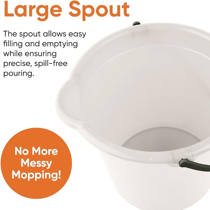 Superio 4-Pack Plastic Cleaning Bucket for Home 2 Gallon Pail for Mopping with Large Spout - Bucket for Floor Mopping Car Wash - Bowls for Camping Fishing