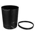 Ciieeo Recycle Bin Round Plastic Trash Can Marble Pattern Large Capacity Wastebasket for Home Office