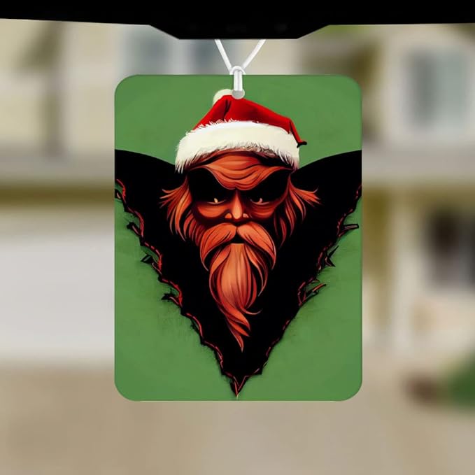 Santa Design Car Freshener Set of 6 - Evil Car Air Freshener - Seasonal Air Freshener for Car