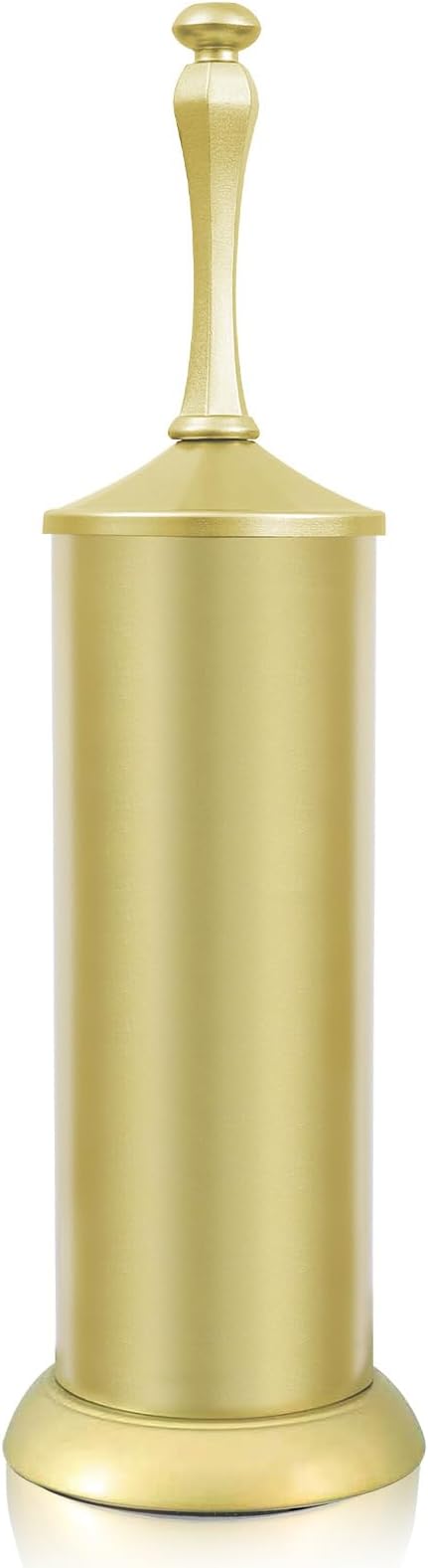 Gold Toilet Brush and HolderExtra Long Handled Toilet Brush for BathroomStainless Steel Heavy Duty Toilet Bowl BrushDeep Cleaning Modern Toilet Cleaner Brush -Space Saving Covered Brush Durable