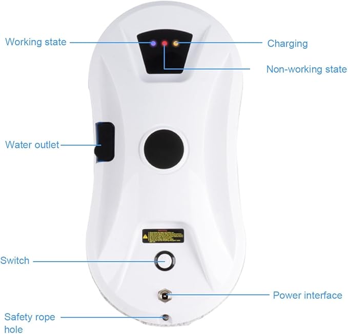 Window Cleaner Robot with Ultrasonic 5600PA Auto Water Glass Cleaning Automatic Smart Robot CleanerWindow Vacuum Cleaner with Control Windows/Tiles/Class Door Indoor Outdoor