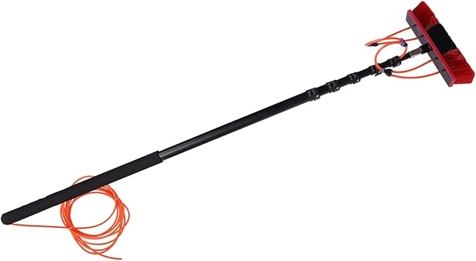 DYNAMI Water Fed Pole Kit Window Cleaning Brush W/ 24ft Length Telescopic Pole210 Degree Rotatable Brush HeadCleaning and Washing Tool for Window Glass Solar Panel