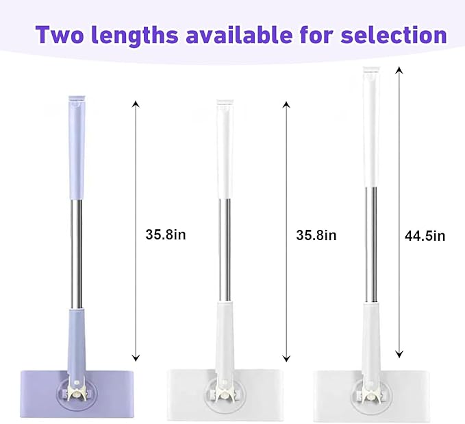 Snap Grip Mini MopCloth Changing Mini Mop 36 inch Lazy Automatic Gripping Zero Touch Grip-Mops Compatible with Swiffer &amp Face Towels 360 Rotating Mops for Whole House Cleaning(5 Cloths)