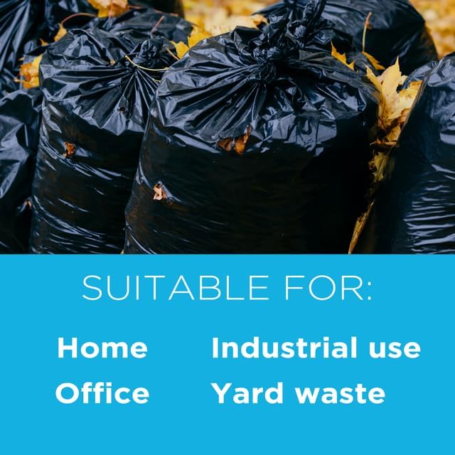 250 Count 40-45 Gallon Trash Bags Heavy Duty Black Bags Ideal for 39 40 42 45 Gallon