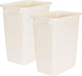 Rubbermaid 21 Quart Traditional Rectangular Plastic Open Wastebasket Trash Can for Kitchen Bathroom and Home Office Bisque (2 Pack)