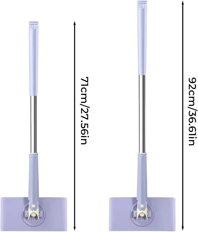 Saker Snap Grip Mini Mop 360° Swivel Head Lazy Mop for Floors &amp Walls Hands-Free Cloth Change Adjustable Handle for Wet/Dry Multi-Surface Cleaning (White+10*Cloth)