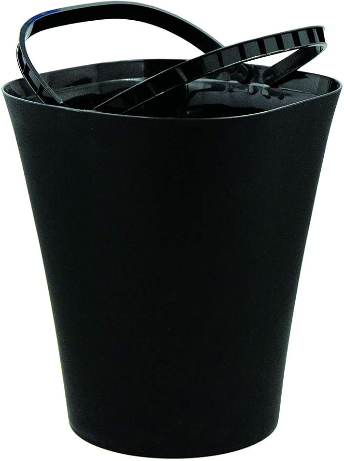Glad Small Waste Basket with Bag Ring | Trash Can for Home Office Bedrooms and Bathrooms 8.5L Black