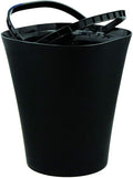 Glad Small Waste Basket with Bag Ring | Trash Can for Home Office Bedrooms and Bathrooms 8.5L Black