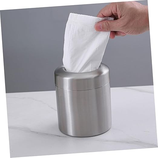Small Stainless Steel Trash Can for Office and Bathroom Compact Recycling Bin Space-Saving Design for Desk Stylish Wastebasket for Home Decor