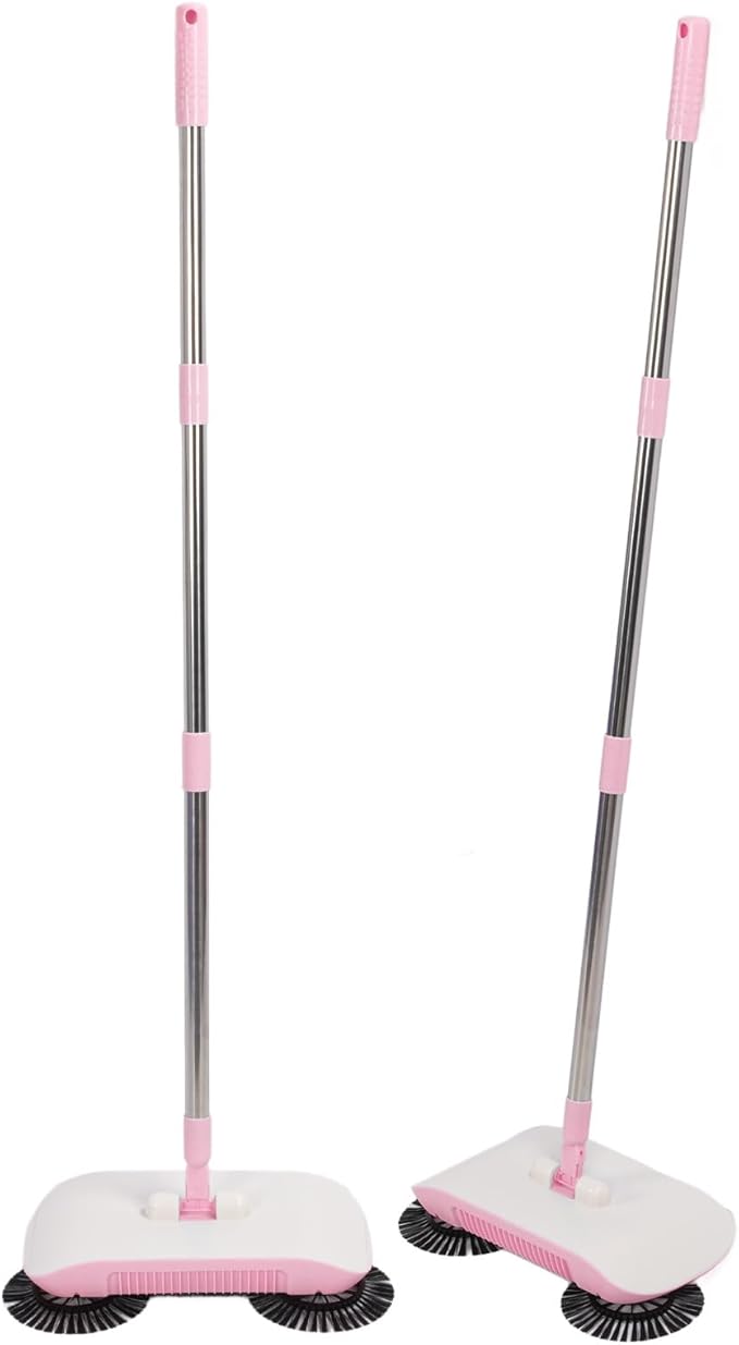Fdit Heavy Duty Stainless Steel Floor Sweeper for Effective Dust Removal Suitable for Wooden Ceramic and Marble Floors UserFriendly Design (Pink)