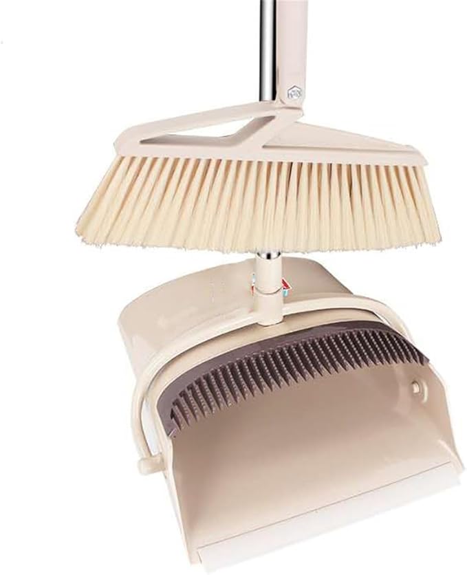 Comb Tooth Broom Plastic Rotating Dustpan Set Sharpened Wire Sweep