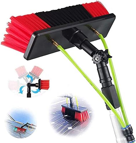 Glass Cleaning Brush Home Water Fed Telescopic Pole Kit Solar Panel Brush Rotating for Photovoltaic Panel10M Telescopic Solar Panel Cleaning Kit - Water Fed Brush for Windows Conservatory R