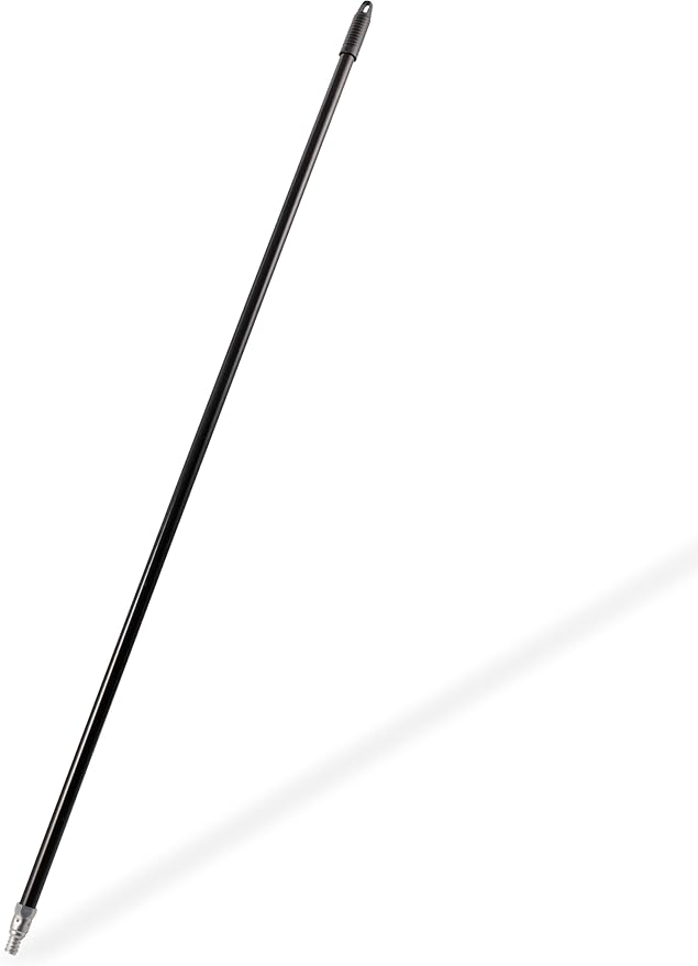 SPARTA Flo-Pac Mop Handle Threaded Broom Handle with Coated Metal Handle for Cleaning Restaurants Kitchen Hospitals 60 Inches Black (Pack of 12)
