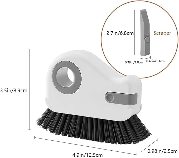 2 in 1 Groove Cleaning Brush - Window Track Cleaner &amp Hard Bristle Grout Brush Tool(1 pcs Orange)