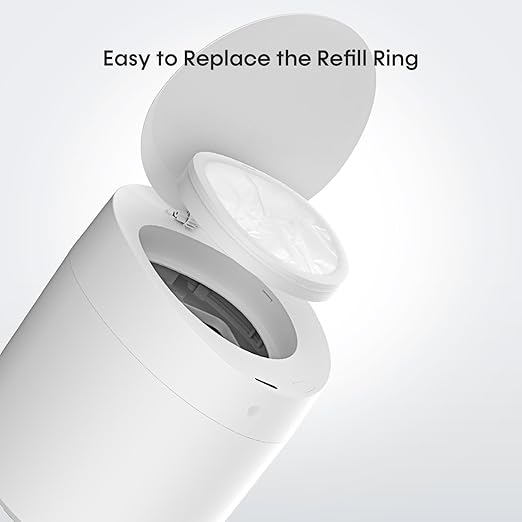 TOWNEW T Air One Official Refill Rings for Smart Bathroom Trash Can Sturdy Trash Bags for Electric Automatic Trash Can 2.6 Gallon 8 pk White Refill Rings - Up to 96 Trash Bags