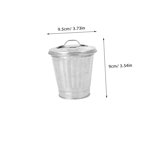 4pcs Galvanized Planter Trash Can Lid Small Wastebasket Lid for Indoor Plants Storage Container