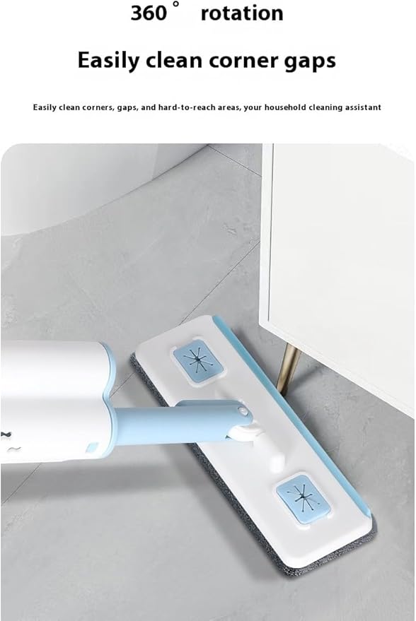 Hands-Free Mini Mop for Home CleaningWet/Dry Use Effortless Cleaning  for Kitchen/Living Room/Sofa/Bathroom/Vehicle Windows/Glass/Tight Corners  5 Microfiber Pads + 1 Squeeze Handle (Coffee)