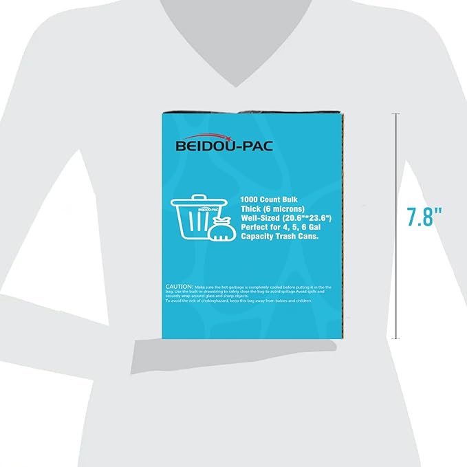 4-6 Gallon Trash Bags 1000 Count Unscented Clear Plastic Recycling Bags