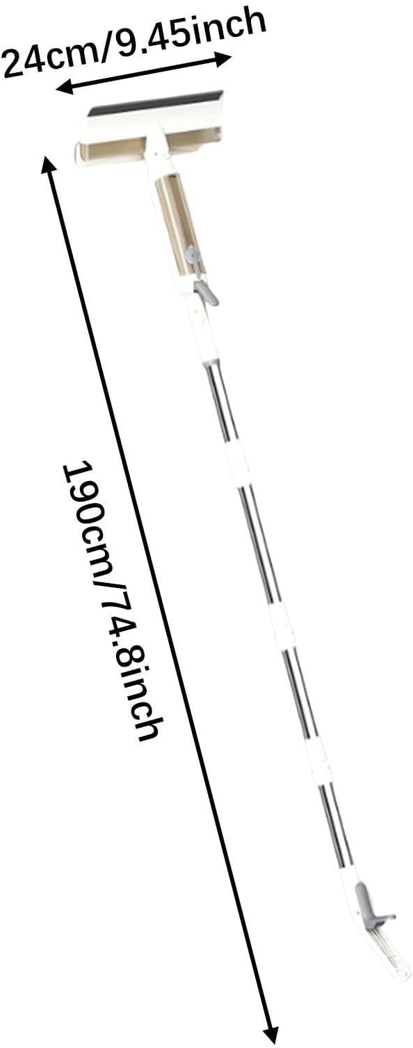 Double Sided Window Cleaner Glass Clean Scrapers 74.80inch Long Pole Window Spray Cleaning Brush for Indoor Outdoor Door Tile 5 Cotton Tips