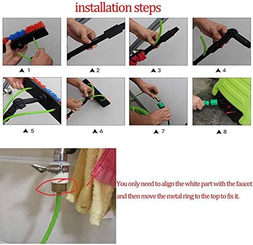 Glass Cleaning Brush Home Water Fed Telescopic Pole Kit Solar Panel Brush Rotating for Photovoltaic PanelSolar Panel Cleaning Brush with Extension Pole 3.6M -11M Window Cleaning Pole Water/