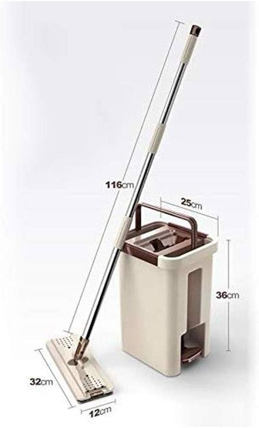 Rotating MopMicrofiber Rotary  Bucket Floor Cleaning System Square Headband with 4 Replacement