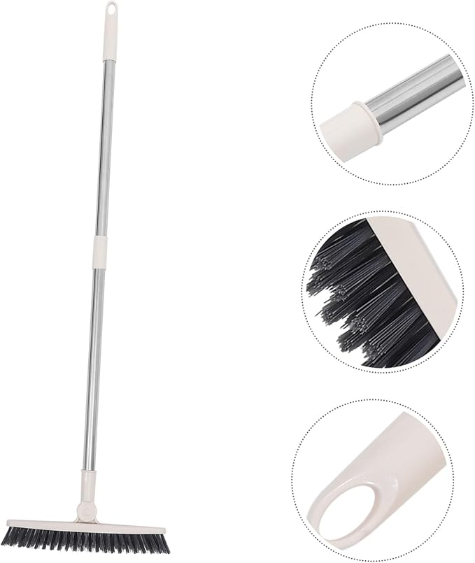 2pcs Floor Scrub Brush Rotatable Handle Cleaning Tool for Bathroom Tile Grout and Window Tracks Stiff Bristles for Crevice Cleaning Easy to Use Versatile Design