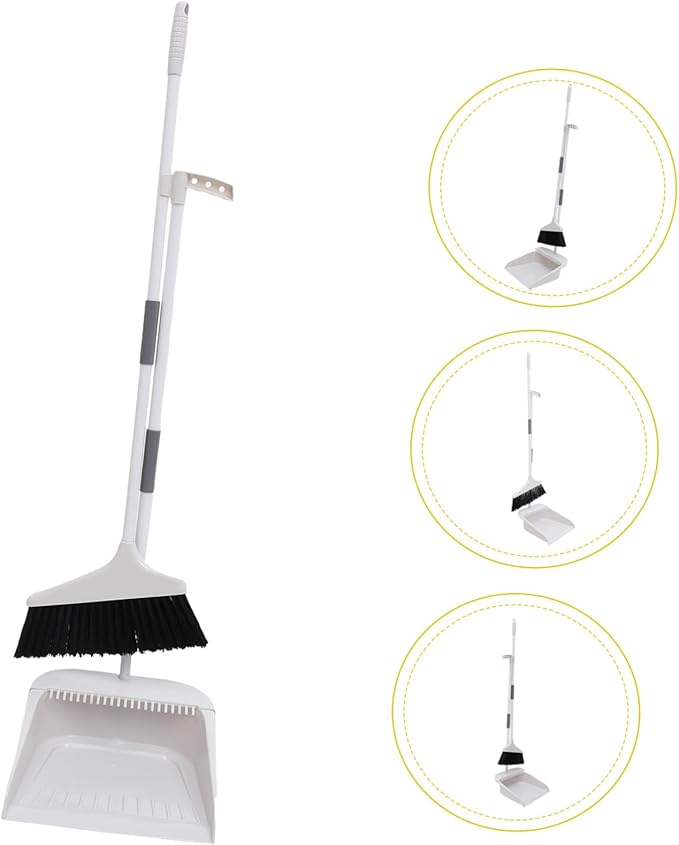 Beaupretty 1Set Heavy Duty Broom and Dustpan Set with Long Handle Soft Bristles Sweep Broom Kit for Home Floor Cleaning Anti-Wind Stable Dustpan for Indoor Use
