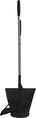 Broombi and Dustpan Set - All-Surface Silicone Broom &amp Squeegee for Indoor Cleaning - Sweeps Glass Dust Removes Pet Hair Liquids - Smooth Floors Rugs Windows - One-Click Smart Dustpan (Black)