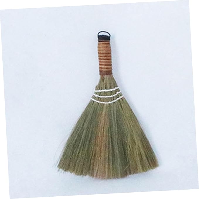 2pcs Natural Bamboo Broom Set Handmade Indoor Cleaning Brooms Long Handle Dust Removing for Home and Kitchen Woven Design