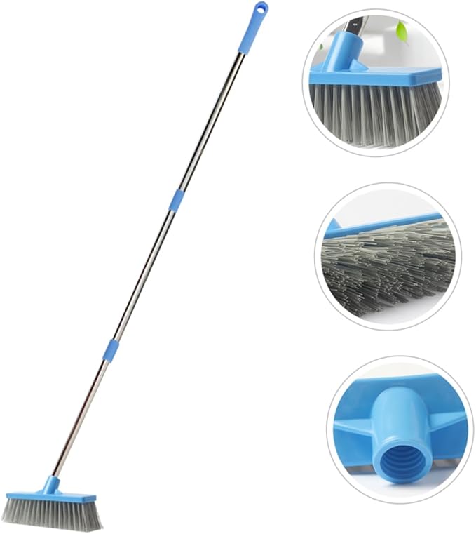 Long Handle Stiff Bristle Floor Scrubbing Brush for Bathroom Kitchen and Outdoor Cleaning Grout Tiles and Hard Surfaces