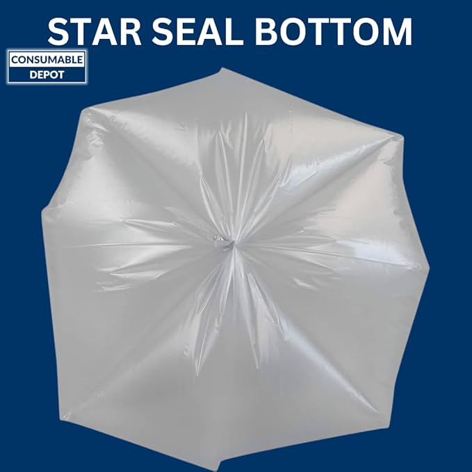 20-30 Gal Trash Bags | 500 Count | 30 X 37 Clear Large Garbage Bags for Household Use