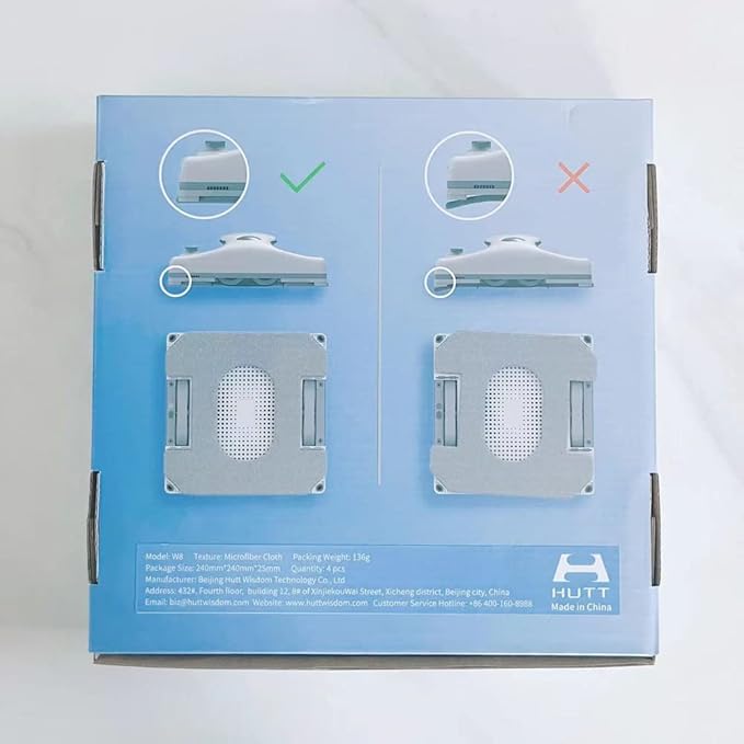 HUTT Original Cleaning Cloth Window Cleaning Rags W8 Window Cleaning Robot Include 4 Pieces in One Box